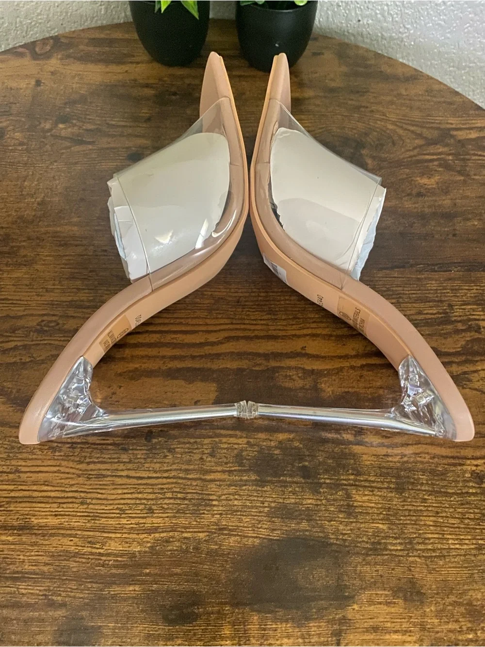 New Nude Clear Strap Stiletto Mule
